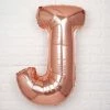 HIER_3211 Chargers & Centerpieces 40" Metallic Blush/Rose Gold Mylar Foil Helium/Air Letter Balloons - J