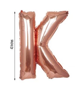 HIER_3211 40" Metallic Blush/Rose Gold Mylar Foil Helium/Air Letter Balloons - K Chargers & Centerpieces 7 HIER_3211 40