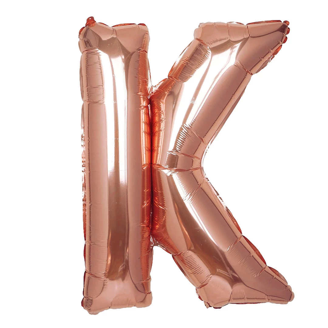 HIER_3211 40" Metallic Blush/Rose Gold Mylar Foil Helium/Air Letter Balloons - K Chargers & Centerpieces 2 HIER_3211 40" Metallic Blush/Rose Gold Mylar Foil Helium/Air Letter Balloons - K Chargers & Centerpieces