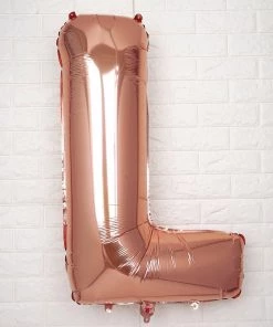 HIER_3211 40" Metallic Blush/Rose Gold Mylar Foil Helium/Air Letter Balloons - L
