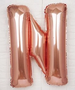 HIER_3211 40" Metallic Blush/Rose Gold Mylar Foil Helium/Air Letter Balloons - N