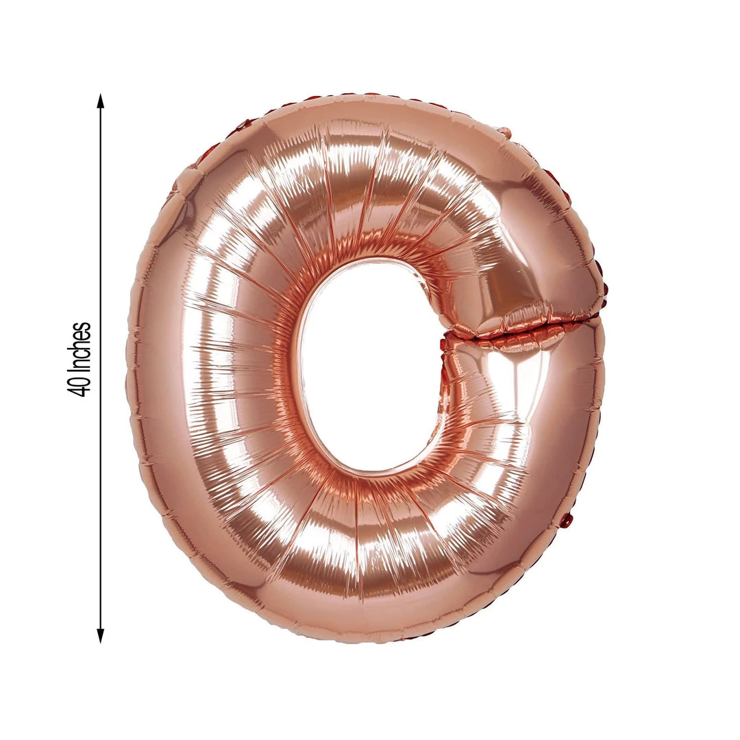 HIER_3211 40" Metallic Blush/Rose Gold Mylar Foil Helium/Air Letter Balloons - O 3 HIER_3211 40" Metallic Blush/Rose Gold Mylar Foil Helium/Air Letter Balloons - O