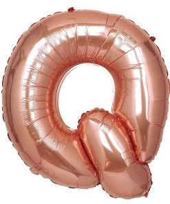 HIER_3211 Chargers & Centerpieces 40" Metallic Blush/Rose Gold Mylar Foil Helium/Air Letter Balloons - Q