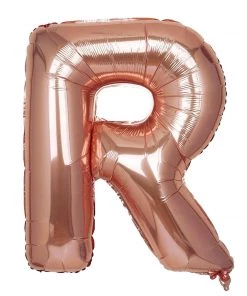HIER_3211 Chargers & Centerpieces 40" Metallic Blush/Rose Gold Mylar Foil Helium/Air Letter Balloons - R