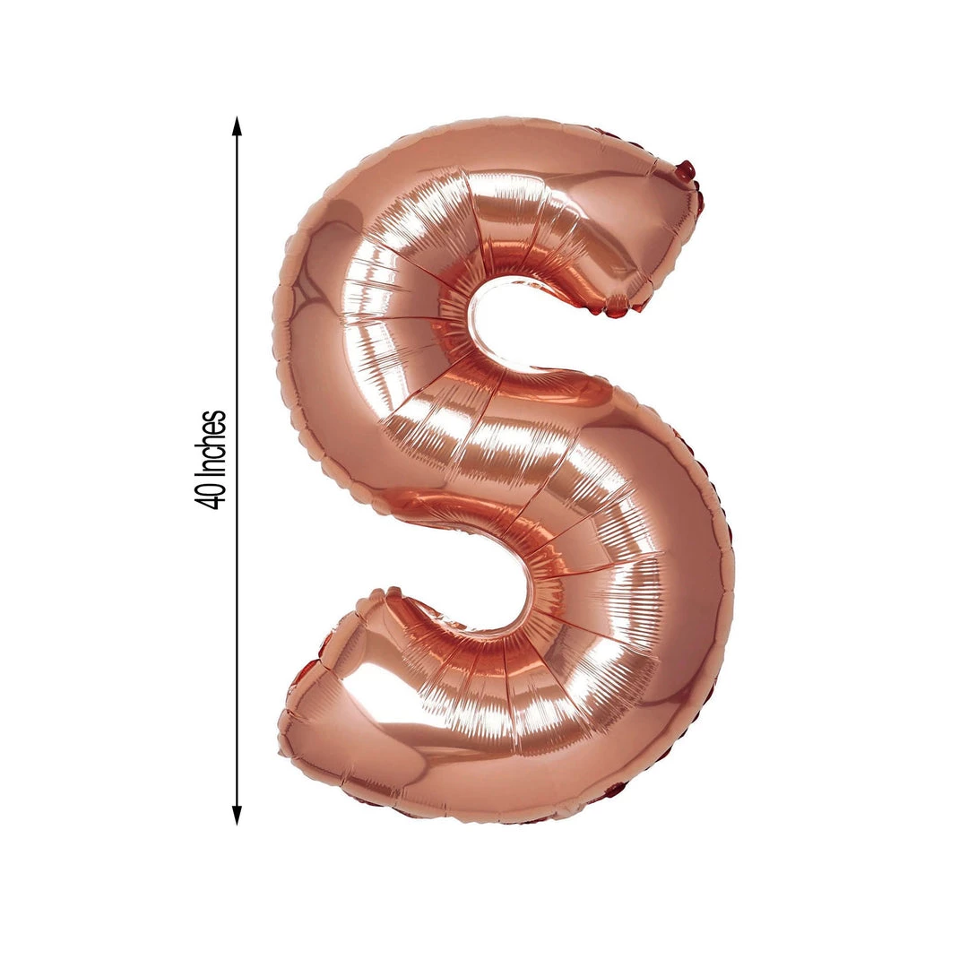 HIER_3211 40" Metallic Blush/Rose Gold Mylar Foil Helium/Air Letter Balloons - S 3 HIER_3211 40" Metallic Blush/Rose Gold Mylar Foil Helium/Air Letter Balloons - S