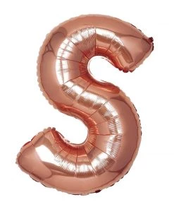 HIER_3211 40" Metallic Blush/Rose Gold Mylar Foil Helium/Air Letter Balloons - S