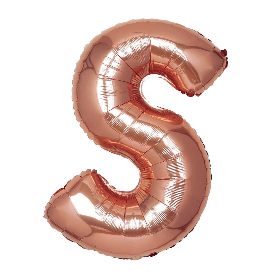 HIER_3211 40" Metallic Blush/Rose Gold Mylar Foil Helium/Air Letter Balloons - S 2 HIER_3211 40" Metallic Blush/Rose Gold Mylar Foil Helium/Air Letter Balloons - S