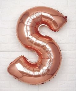 HIER_3211 40" Metallic Blush/Rose Gold Mylar Foil Helium/Air Letter Balloons - S
