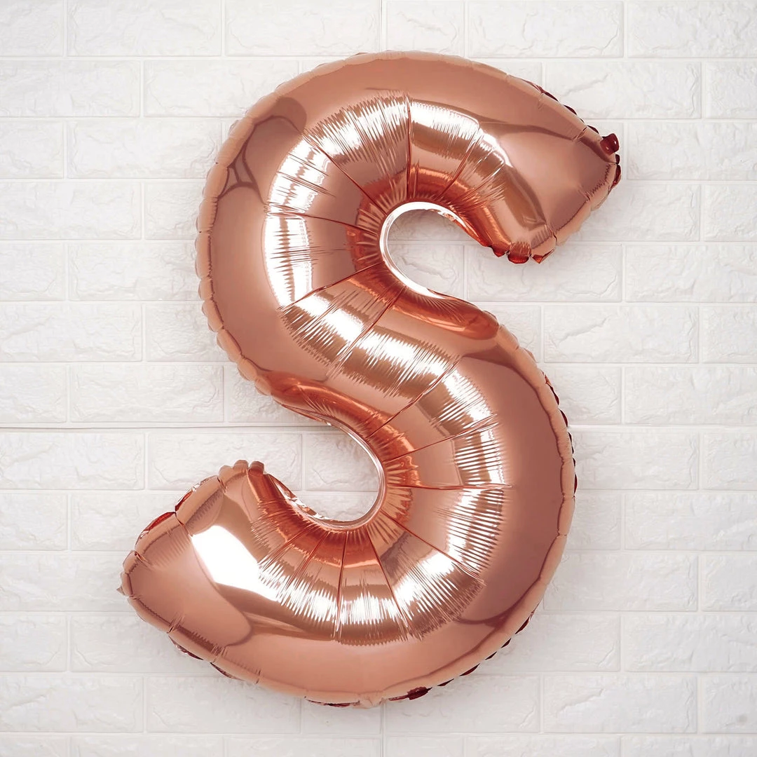 HIER_3211 40" Metallic Blush/Rose Gold Mylar Foil Helium/Air Letter Balloons - S 1 HIER_3211 40" Metallic Blush/Rose Gold Mylar Foil Helium/Air Letter Balloons - S