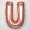 HIER_3211 40" Metallic Blush/Rose Gold Mylar Foil Helium/Air Letter Balloons - U Chargers & Centerpieces