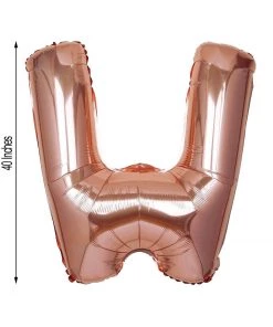 HIER_3211 Chargers & Centerpieces 40" Metallic Blush/Rose Gold Mylar Foil Helium/Air Letter Balloons - W 7 HIER_3211 Chargers & Centerpieces 40