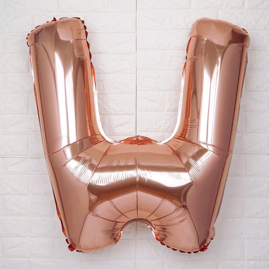 HIER_3211 Chargers & Centerpieces 40" Metallic Blush/Rose Gold Mylar Foil Helium/Air Letter Balloons - W 1 HIER_3211 Chargers & Centerpieces 40" Metallic Blush/Rose Gold Mylar Foil Helium/Air Letter Balloons - W