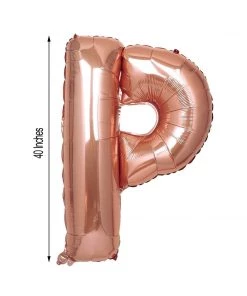 HIER_3211 40" Metallic Blush/Rose Gold Mylar Foil Helium/Air Letter Balloons - P Chargers & Centerpieces 7 HIER_3211 40
