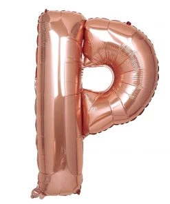 HIER_3211 40" Metallic Blush/Rose Gold Mylar Foil Helium/Air Letter Balloons - P Chargers & Centerpieces