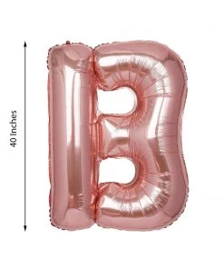 HIER_3200 40" Metallic Blush Mylar Foil Helium/Air Letter Balloons - B 5 HIER_3200 40