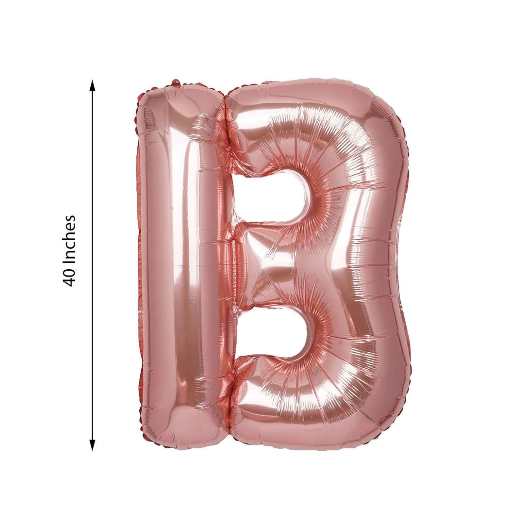 HIER_3200 40" Metallic Blush Mylar Foil Helium/Air Letter Balloons - B 3 HIER_3200 40" Metallic Blush Mylar Foil Helium/Air Letter Balloons - B
