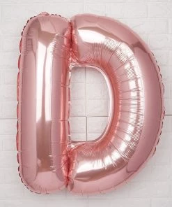HIER_3200 40" Metallic Blush Mylar Foil Helium/Air Letter Balloons - D