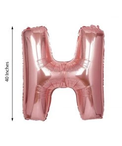 HIER_3200 Big Event Backdrops & Décor 40" Metallic Blush Mylar Foil Helium/Air Letter Balloons - H 5 HIER_3200 Big Event Backdrops & Décor 40