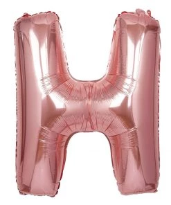 HIER_3200 Big Event Backdrops & Décor 40" Metallic Blush Mylar Foil Helium/Air Letter Balloons - H