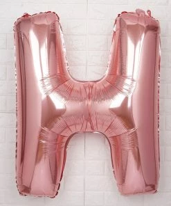 HIER_3200 Big Event Backdrops & Décor 40" Metallic Blush Mylar Foil Helium/Air Letter Balloons - H