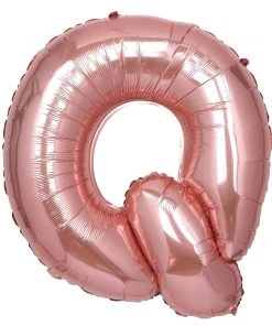 HIER_3200 40" Metallic Blush Mylar Foil Helium/Air Letter Balloons - Q Big Event Backdrops & Décor