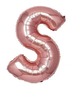 HIER_3200 Big Event Backdrops & Décor 40" Metallic Blush Mylar Foil Helium/Air Letter Balloons - S