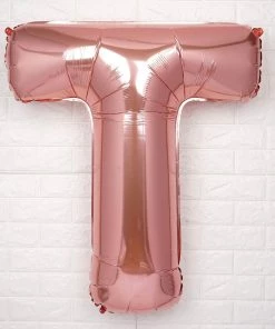 HIER_3200 Big Event Backdrops & Décor 40" Metallic Blush Mylar Foil Helium/Air Letter Balloons - T