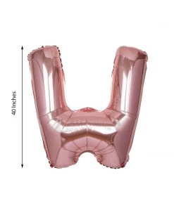 HIER_3200 40" Metallic Blush Mylar Foil Helium/Air Letter Balloons - W 5 HIER_3200 40
