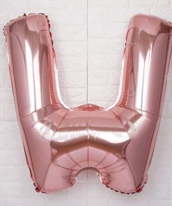 HIER_3200 40" Metallic Blush Mylar Foil Helium/Air Letter Balloons - W