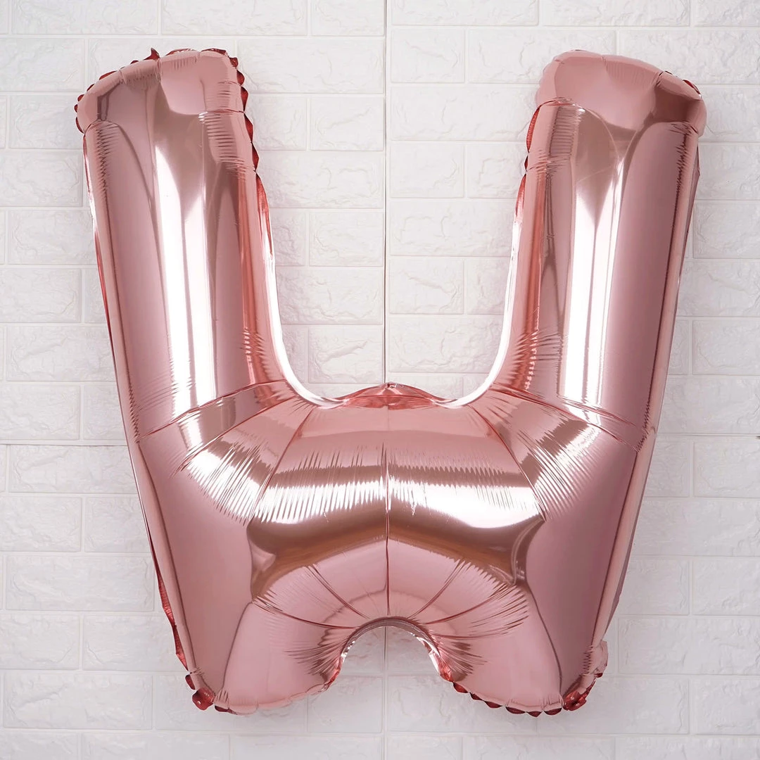 HIER_3200 40" Metallic Blush Mylar Foil Helium/Air Letter Balloons - W 1 HIER_3200 40" Metallic Blush Mylar Foil Helium/Air Letter Balloons - W