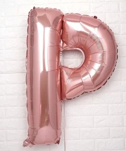 HIER_3200 40" Metallic Blush Mylar Foil Helium/Air Letter Balloons - P