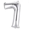HIER_3212 40" Shiny Metallic Silver Mylar Foil Helium/Air Number Balloons - 7 Party Balloons & Accessories