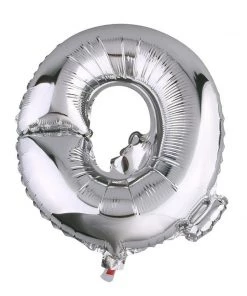HIER_3211 40" Shiny Metallic Silver Mylar Foil Helium/Air Letter Balloons - Q Chargers & Centerpieces