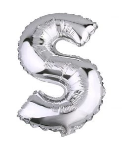 HIER_3211 Chargers & Centerpieces 40" Shiny Metallic Silver Mylar Foil Helium/Air Letter Balloons - S