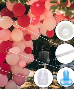 HIER_3230 16ft Balloon Garland Strip Decorating Kit DBL Sided Glue Dots & Ribbon