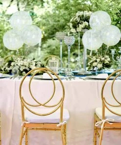 HIER_3240 2 Pack | 20" Clear Confetti Dot Filled PVC Helium/Air Bubble Balloons Big Event Backdrops & Décor