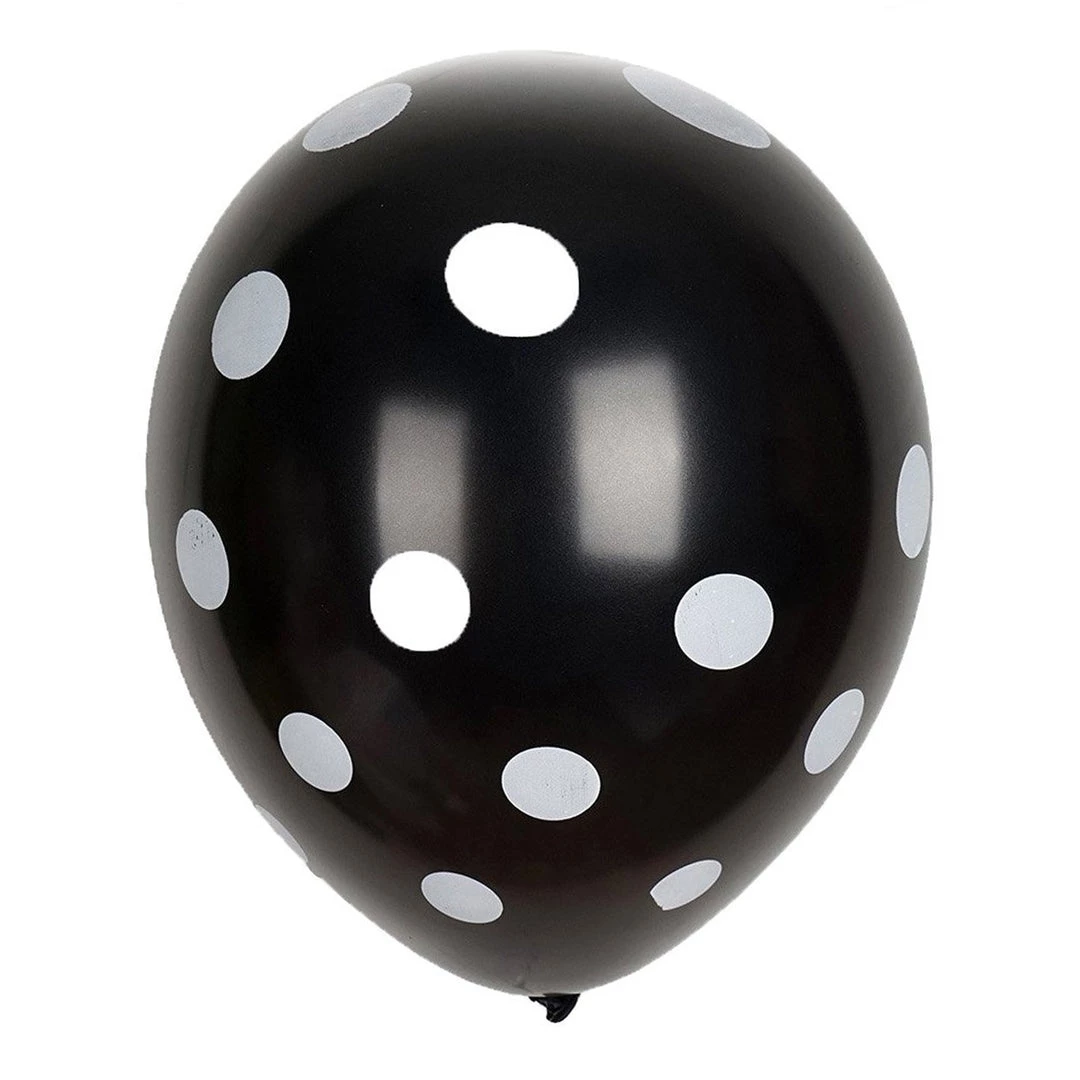 HIER_3220 25 Pack | 12" Black & White Fun Polka Dot Latex Party Balloons Big Event Backdrops & Décor 9 HIER_3220 25 Pack | 12" Black & White Fun Polka Dot Latex Party Balloons Big Event Backdrops & Décor