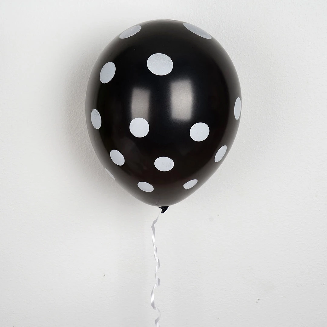 HIER_3220 25 Pack | 12" Black & White Fun Polka Dot Latex Party Balloons Big Event Backdrops & Décor 1 HIER_3220 25 Pack | 12" Black & White Fun Polka Dot Latex Party Balloons Big Event Backdrops & Décor