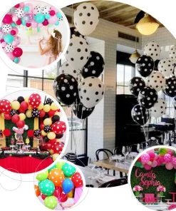 HIER_3220 25 Pack | 12" Royal Blue & White Fun Polka Dot Latex Party Balloons Big Event Backdrops & Décor 21 HIER_3220 25 Pack | 12