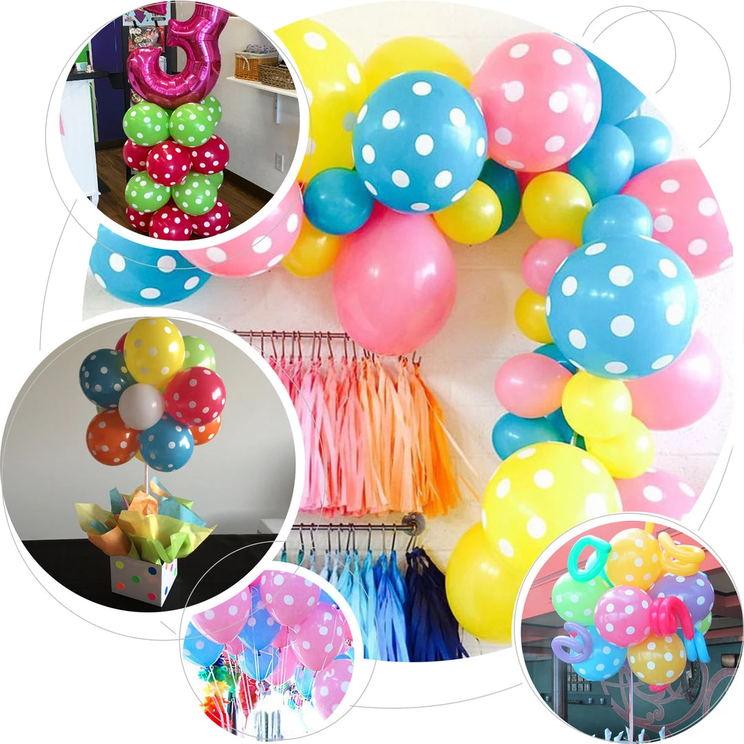 HIER_3220 25 Pack | 12" Black & White Fun Polka Dot Latex Party Balloons Big Event Backdrops & Décor 5 HIER_3220 25 Pack | 12" Black & White Fun Polka Dot Latex Party Balloons Big Event Backdrops & Décor