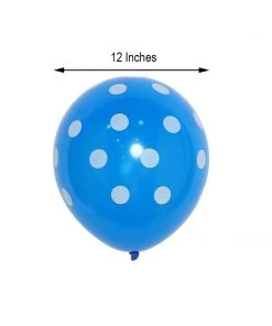 HIER_3220 25 Pack | 12" Royal Blue & White Fun Polka Dot Latex Party Balloons Big Event Backdrops & Décor 18 HIER_3220 25 Pack | 12