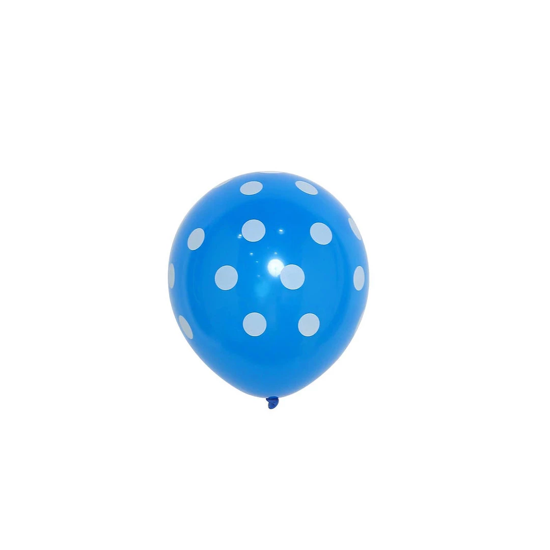 HIER_3220 25 Pack | 12" Royal Blue & White Fun Polka Dot Latex Party Balloons Big Event Backdrops & Décor 15 HIER_3220 25 Pack | 12" Royal Blue & White Fun Polka Dot Latex Party Balloons Big Event Backdrops & Décor