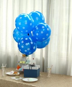HIER_3220 25 Pack | 12" Royal Blue & White Fun Polka Dot Latex Party Balloons Big Event Backdrops & Décor 29 HIER_3220 25 Pack | 12