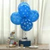 HIER_3220 25 Pack | 12" Royal Blue & White Fun Polka Dot Latex Party Balloons Big Event Backdrops & Décor
