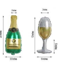 HIER_3213 1 Pair | 20" Champagne Bottle & Glass Mylar Foil Helium/Air Balloons Party Balloons & Accessories 11 HIER_3213 1 Pair | 20