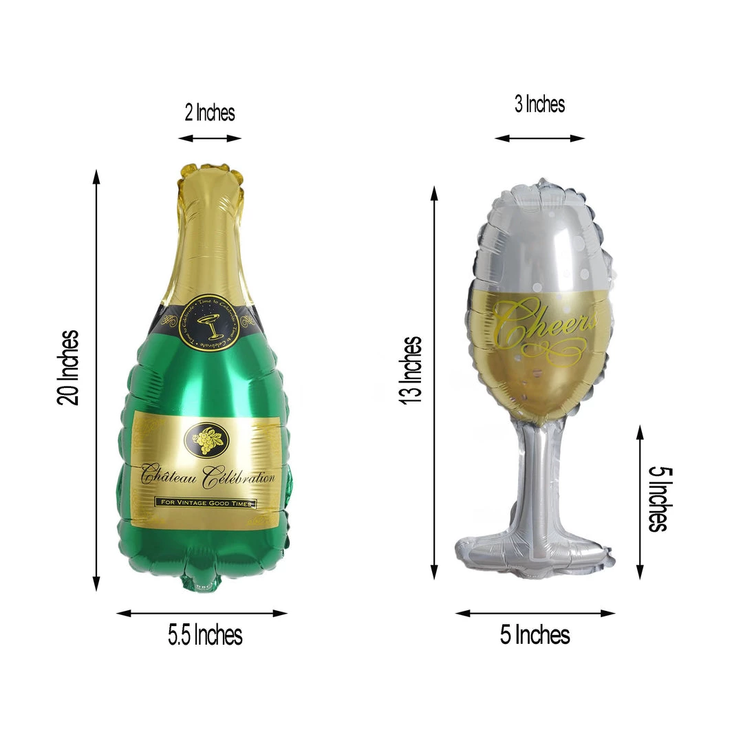 HIER_3213 1 Pair | 20" Champagne Bottle & Glass Mylar Foil Helium/Air Balloons Party Balloons & Accessories 3 HIER_3213 1 Pair | 20" Champagne Bottle & Glass Mylar Foil Helium/Air Balloons Party Balloons & Accessories
