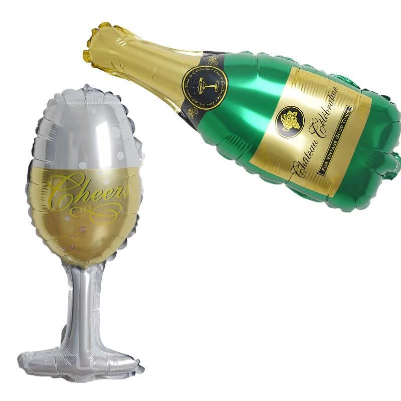 HIER_3213 1 Pair | 20" Champagne Bottle & Glass Mylar Foil Helium/Air Balloons Party Balloons & Accessories 9 HIER_3213 1 Pair | 20" Champagne Bottle & Glass Mylar Foil Helium/Air Balloons Party Balloons & Accessories