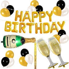HIER_3213 1 Pair | 20" Champagne Bottle & Glass Mylar Foil Helium/Air Balloons Party Balloons & Accessories