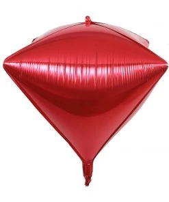 HIER_3200 3 Pack | 16" Shiny Red 4D Diamond Self-Sealing Reusable Foil Balloon Big Event Backdrops & Décor
