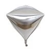 HIER_3200 Big Event Backdrops & Décor 3 Pack | 16" Silver 4D Diamond Self-Sealing Reusable Foil Balloon